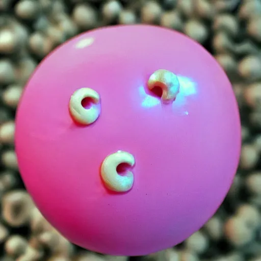 Image similar to bright pink bubblegum, shaped like eggs, award winning photo, close up, high quality