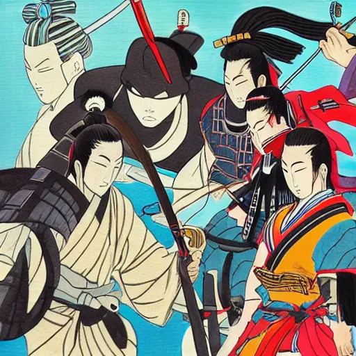 Image similar to samurai anime by shinji obara manglobe