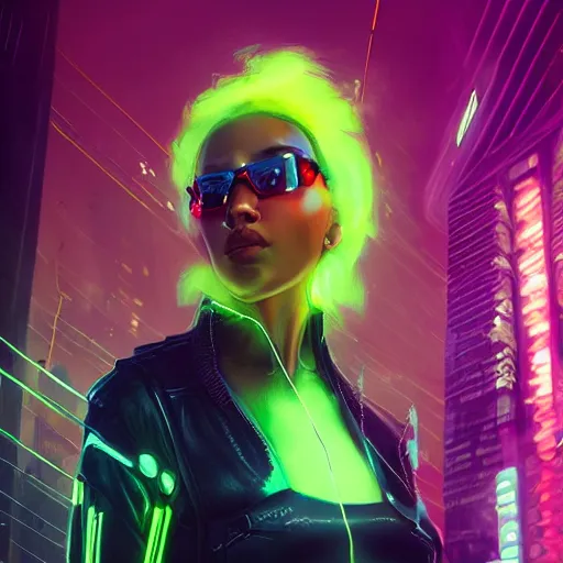 Image similar to a beautiful commission portrait of a canary wearing a neon jacket, futuristic, detailed face, cyberpunk city, deviantart, artstation, art by greg rutkowski, ross tran, professional lighting, neon city, night, raytracing, highly realistic,4k,dramatic,hyperrealism