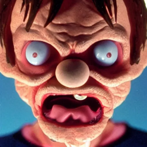 Prompt: mark e smith head with spider legs, the thing 1 9 8 2 film, practical effects, horror