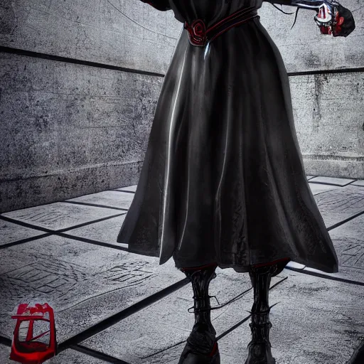 Image similar to cyberpunk nun warrior, highly detailed, 4k, HDR, smooth, sharp focus, hyper realistic, high resolution