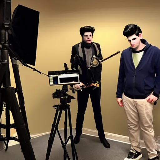 Image similar to behind the scenes of a captain disillusion video