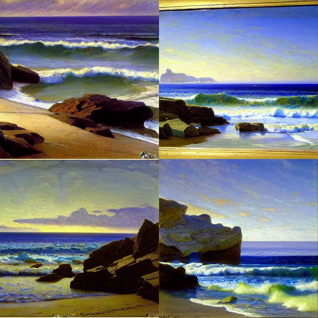 Prompt: seascape by Frederick Judd Waugh