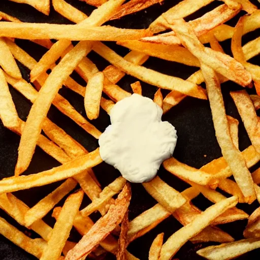 Image similar to photo of [ a single salted french fry chip ] shaped like that looks like ( stephen fry ) [ as a pixar character ] [ hybrid ] intercross mix cinematic lighting