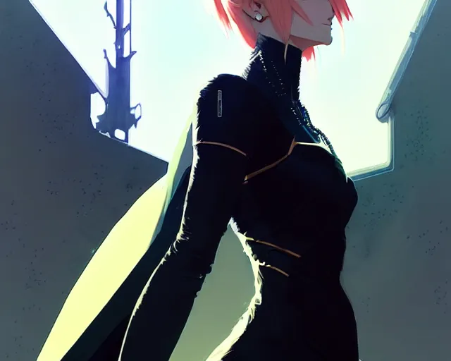 Image similar to a ultradetailed beautiful panting of artoria pendragon in a black dress, by conrad roset, greg rutkowski and makoto shinkai, trending on artstation