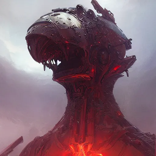 Prompt: mechanical alien of the blood, elden ring, by greg rutkowski