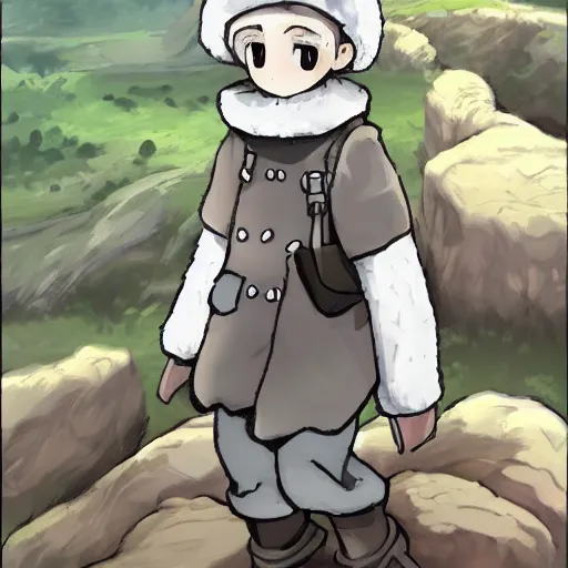 Prompt: boy wearing sheep suit, made in abyss art style