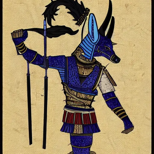 Prompt: samurai anubis