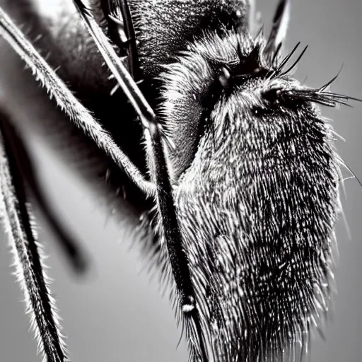 Image similar to close up of mosquito, wildlife photography, nikon d 7 5 0, macro view, super - resolution microscopy, closeup, zoom, shutter speed 1 / 1 0 0 0, f / 2. 8, 3 2 k, ultra - hd, super - resolution, natural lighting, insanely detailed and intricate, hypermaximalist, elegant, ornate, hyper realistic, super detailed