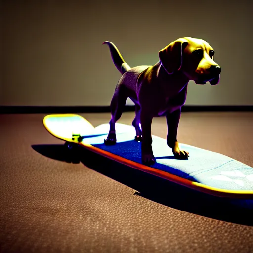 Prompt: Dog on a skateboard , 3d render , octane render , 4k