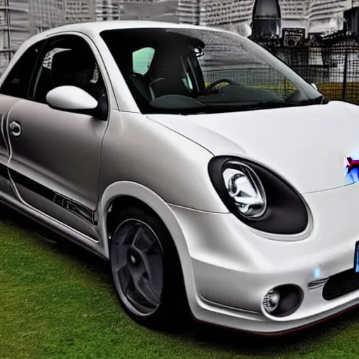 Image similar to a Porsche Twingo designed by H.R. Giger