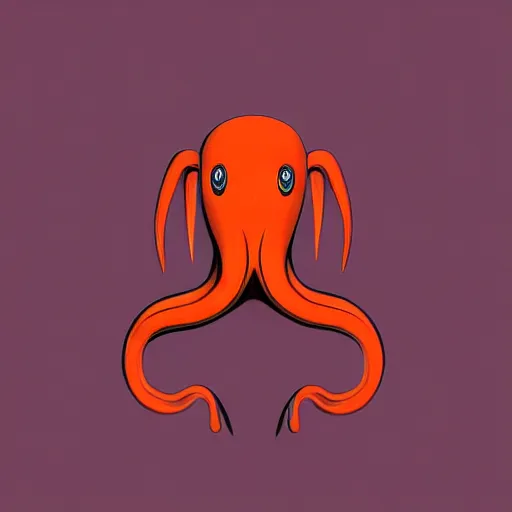 Prompt: octupus minimalistic symmetric painting by afshar petros aoshima chiho caldwell clyde, matte background, sharp contours, minimalist, trending on artstation