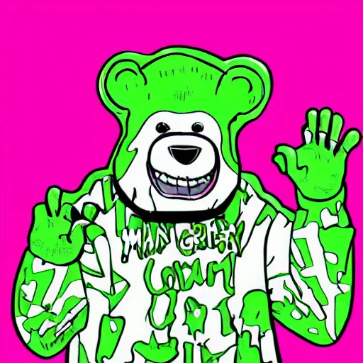 pop - wonder - nft bugs - green sauce yeezy bear | Stable Diffusion ...