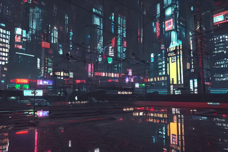 Prompt: cyberpunk metro, 4k, night