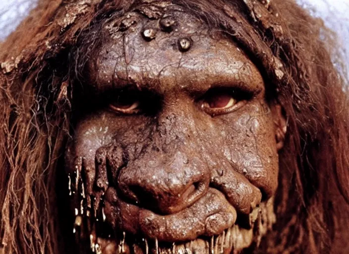 Image similar to attractive neanderthal woman covered in mud, movie still, from the movie quest for fire, 8 k, realistic