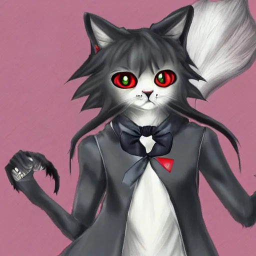 Prompt: vampire cat in a game drawn by daisuke amaya