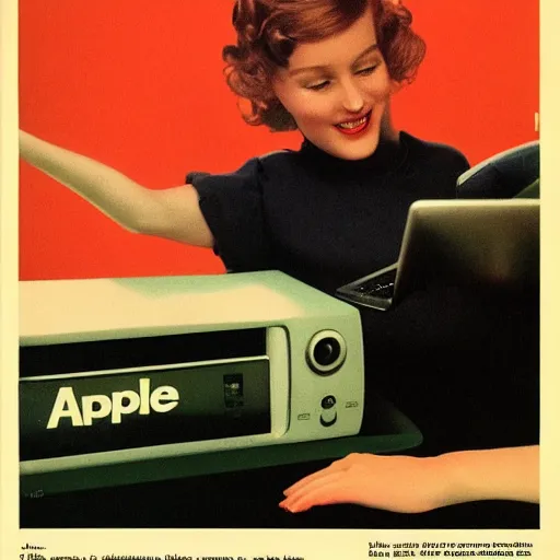 Prompt: vintage ads from apple