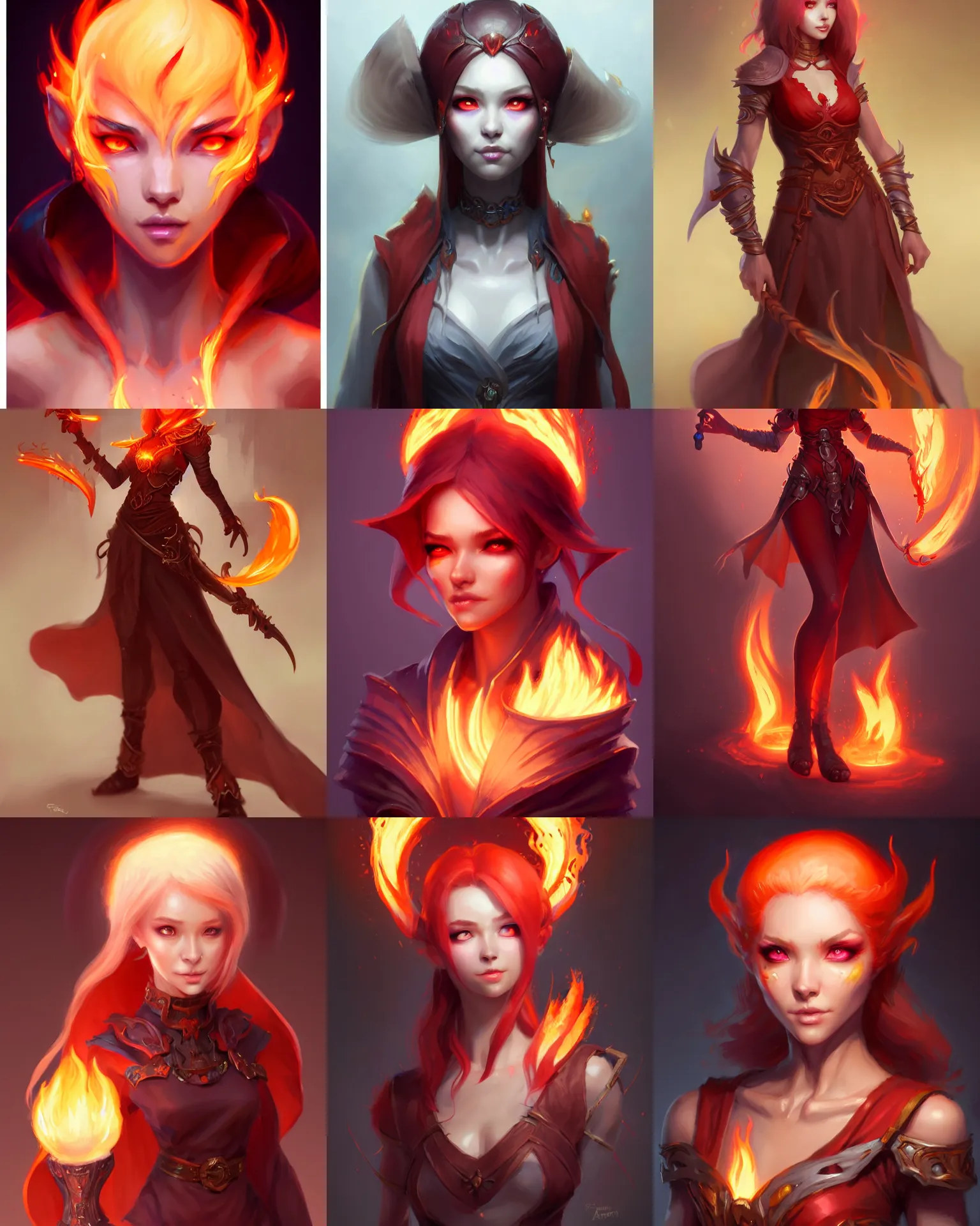 Prompt: Character concept art of a female flame necromancer || cute-fine-face, pretty face, realistic shaded Perfect face, fine details by Stanley Artgerm Lau, WLOP, Rossdraws, James Jean, Andrei Riabovitchev, Marc Simonetti, and Sakimichan, tranding on artstation