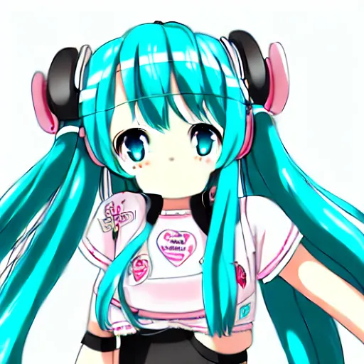 Image similar to hatsune miku pregnant with triplets at 4 0 weeks, baby movings in belly, anime art, trending on pixiv