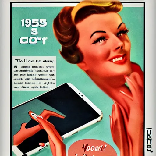 Image similar to 1 9 5 0's iphone advertisement, digital art