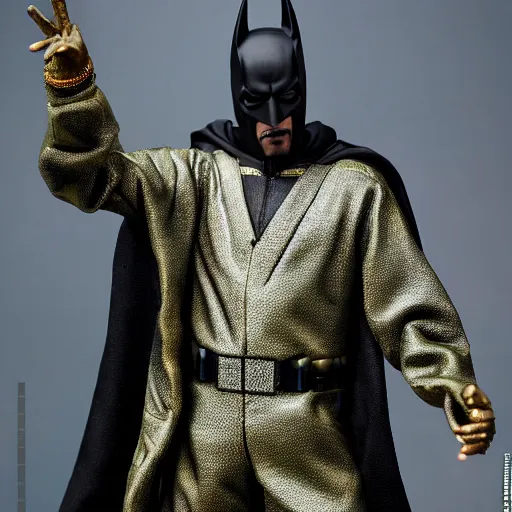 Image similar to statue of snoop dog as batman by hot toys