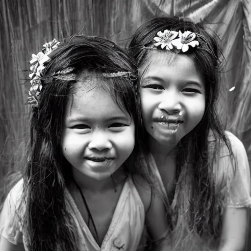 Prompt: two ghost girls in brazil during a festival by hisaji hara