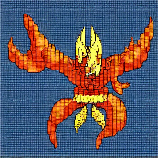 Image similar to Bahamut in a pixel art style