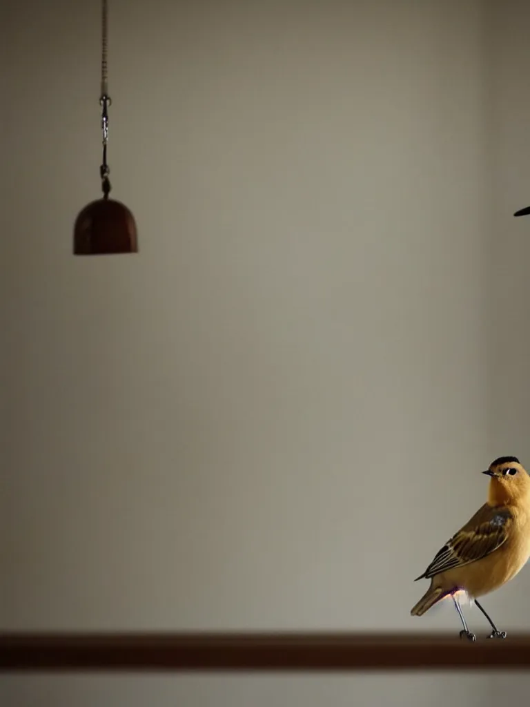 Image similar to single man knows to hear birds sing while in an empty room, delicate