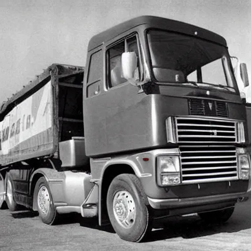 Prompt: A lorry/truck designed and produced by Ferrari, promotional photo