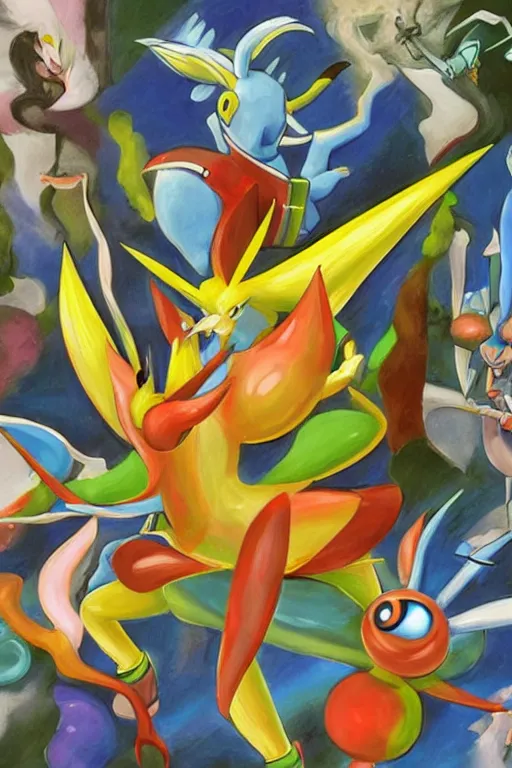 Prompt: a 3 d model of a neo - dada painting found in the game files of pokemon legends : arceus ( 2 0 2 2 )