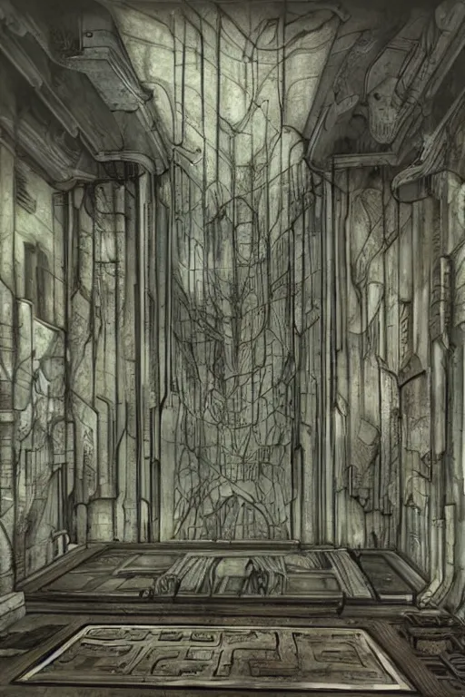 Image similar to Interior design, Eldritch location by H.R. Giger