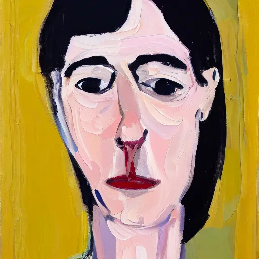 Image similar to a portrait a very ordinary person, by Chantal Joffe, abstract oil painting, anatomically correct, beautiful perfect face, large brushstrokes, sharp focus, Highly Detailed