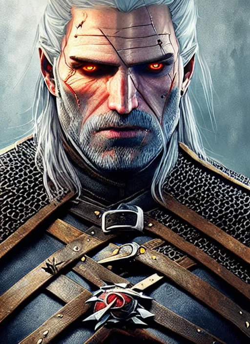 Image similar to digital _ painting _ of _ the witcher _ by _ filipe _ pagliuso _ and _ justin _ gerard _ symmetric _ fantasy _ highly _ detailed _ realistic _ intricate _ port