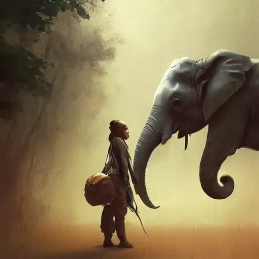 Image similar to 🐘, Greg rutkowski, Trending artstation, cinematográfica, digital Art