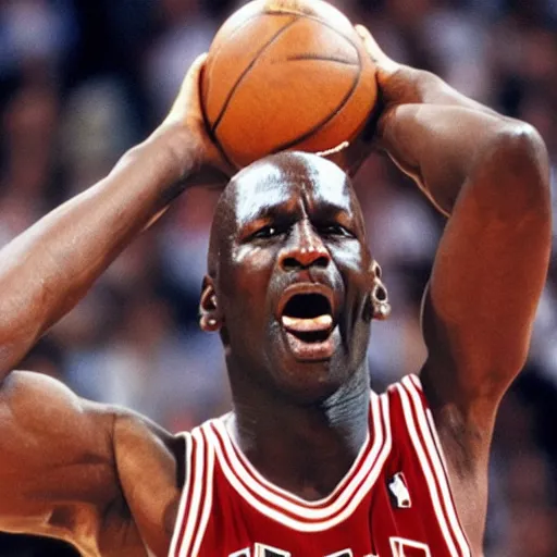 Image similar to michael jordan having an anxiety attack