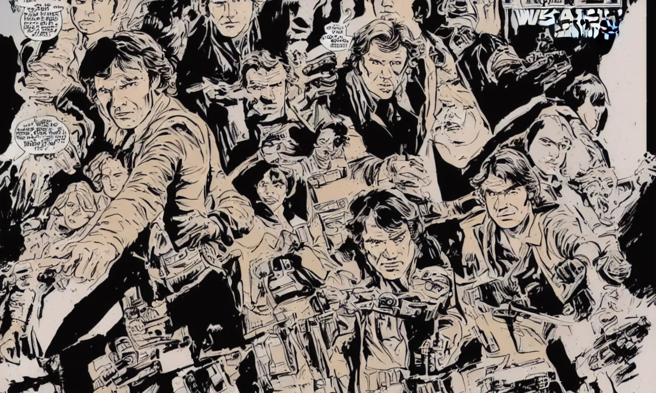 Image similar to han solo, graphic novel style