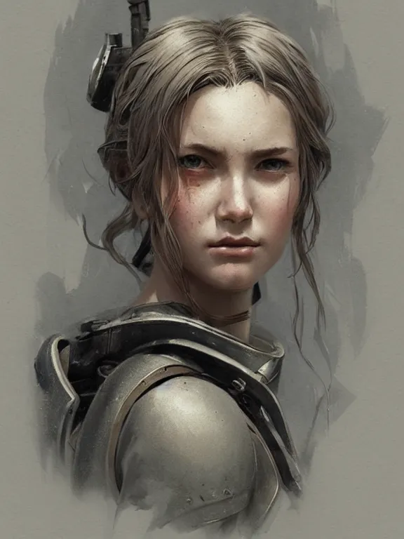 Prompt: portrait pencil sketch of a beautiful young female fallout 4 character, art by ryo shiotani and greg rutkowski, intricate, rule of thirds, beautiful, cute, cinematic lighting, vintage art by serge ivanoff, drawing by adonna khare