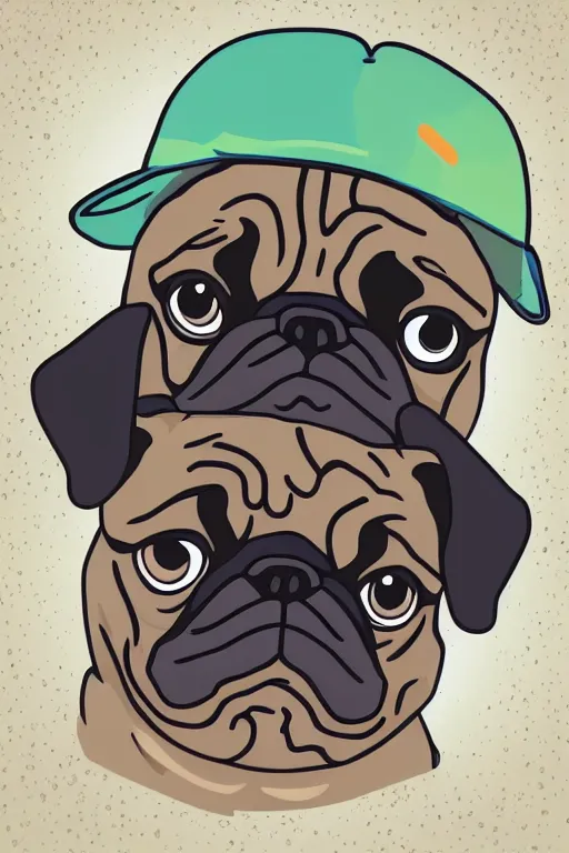 Image similar to Portrait of a drug dealer pug, sticker, andromorphic, colorful, illustration, highly detailed, simple, smooth and clean vector curves, no jagged lines, vector art, smooth