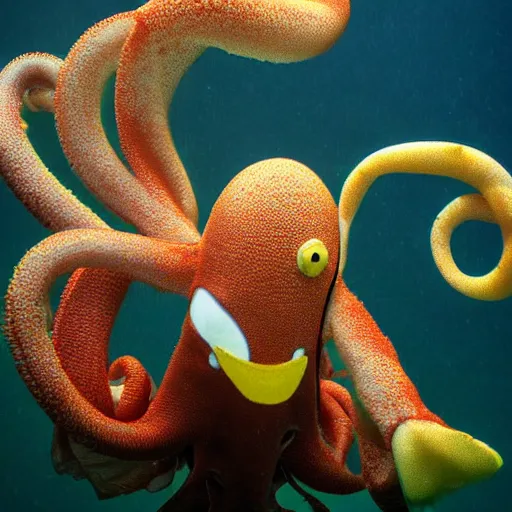 Prompt: national geographic professional photo of tentacool, award winning