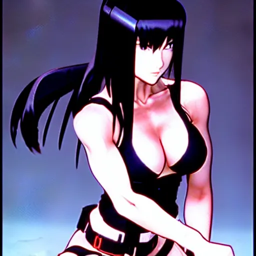 Prompt: tifa lockheart!!! in ghost in the shell!! by masamune shirow