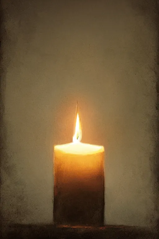 Image similar to Candle in the middle of the room, horror, illustrated by Greg Rutkowski and Caspar David Friedrich., Trending on artstation, artstationHD, artstationHQ, 4k, 8k