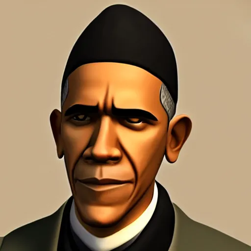 Prompt: obama as the spy from TF2, high quality SFM Render