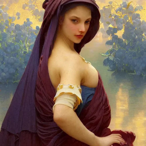 Image similar to nacho cheese dripping elegantly into blueberries, intricate, elegant, highly detailed, digital painting, artstation, concept art, smooth, sharp focus, illustration, art by artgerm and greg rutkowski and alphonse mucha and william - adolphe bouguereau