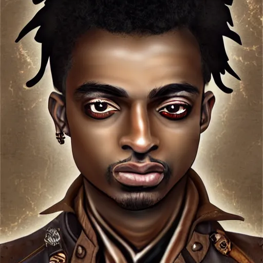 Image similar to playboi carti in steampunk style digital art 4 k the detailed super realistic