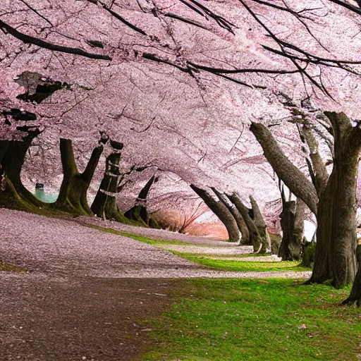 Prompt: cherry blossom forest