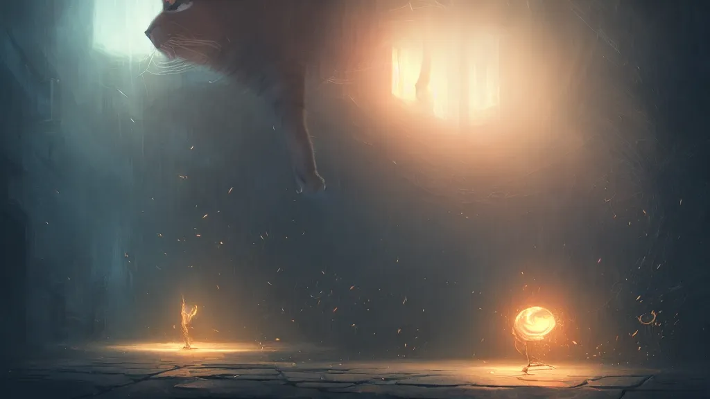 Prompt: 8 k ultra realistic cat spider cinematic lighting, highly detailed, artstation, concept art, smooth, sharp focus, warm light, cozy warm tint, magic the gathering artwork, volumetric lighting, art by akihiko yoshida, greg rutkowski