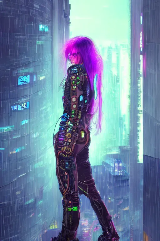 Image similar to portrait futuristic obnoxious cyberpunk young Berserker girl, in futuristic heavily raindrop tokyo rooftop cyberpunk night, ssci-fi, fantasy, intricate, very very beautiful, elegant, neon light, highly detailed, digital painting, concept art, human anatomy, soft light, hdri, smooth, sharp focus, illustration, art by WLOP and alphonse mucha and craig mullins and tian zi