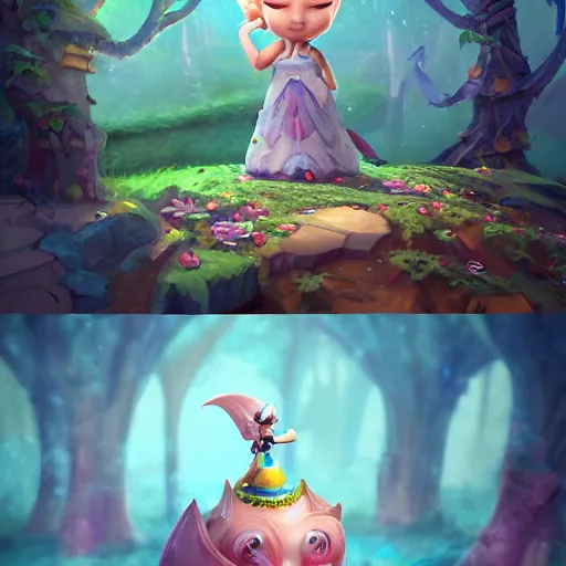 Prompt: super cute princess 3D character concept by Tiger HKN and Gediminas Pranckevicius, MapleStory, Game Art, hyper detailed, Character Modeling, cartoon, cinematic, raytrace, concept art, Trend on Behance 3d Art, V-Ray, Maya, C4D