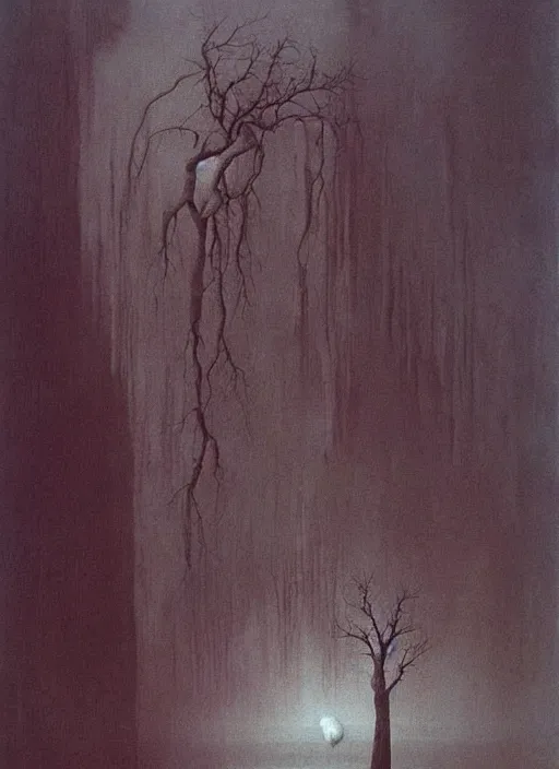 Image similar to devouring painted by zdzislaw beksinski