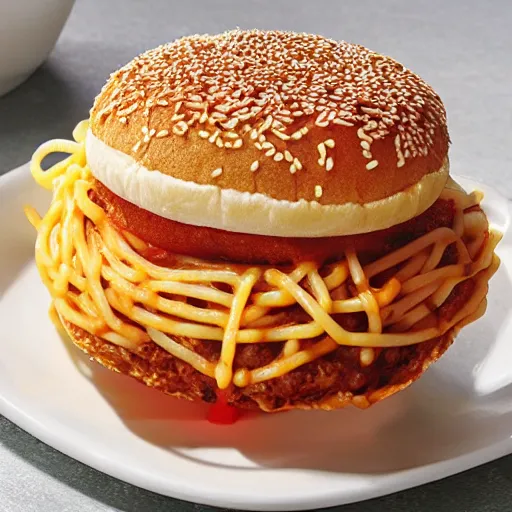 Image similar to mcdonalds spaghetti burger